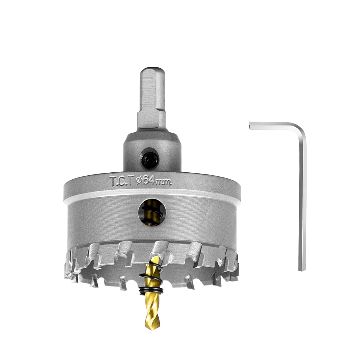 SALI 2-1/2" TCT Hole Saw Kit with Titanium-Plated Pilot Drill for Metal & Stainless Steel