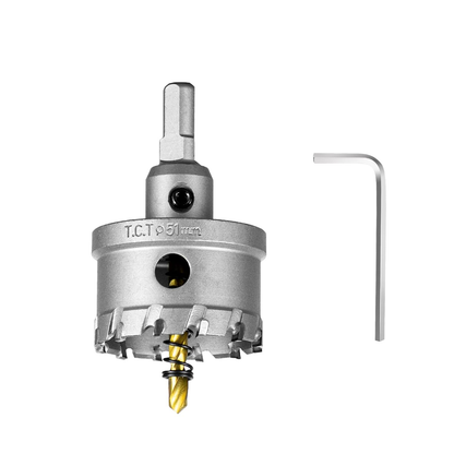 SALI 2" TCT Hole Saw Kit with Titanium-Plated Pilot Drill for Metal & Stainless Steel