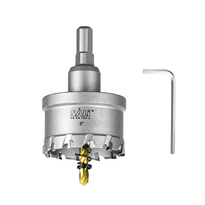 SALI 2" TCT Hole Saw Kit with Titanium-Plated Pilot Drill for Metal & Stainless Steel