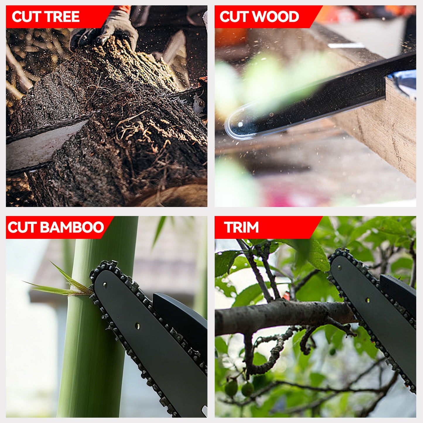 SALI 3 Pack Chainsaw Chains, Low Kickback Full Chisel Saw Chains for Gas and Electric Chainsaws, Durable Replacement Chains for Tree Cutting and Wood Cutting